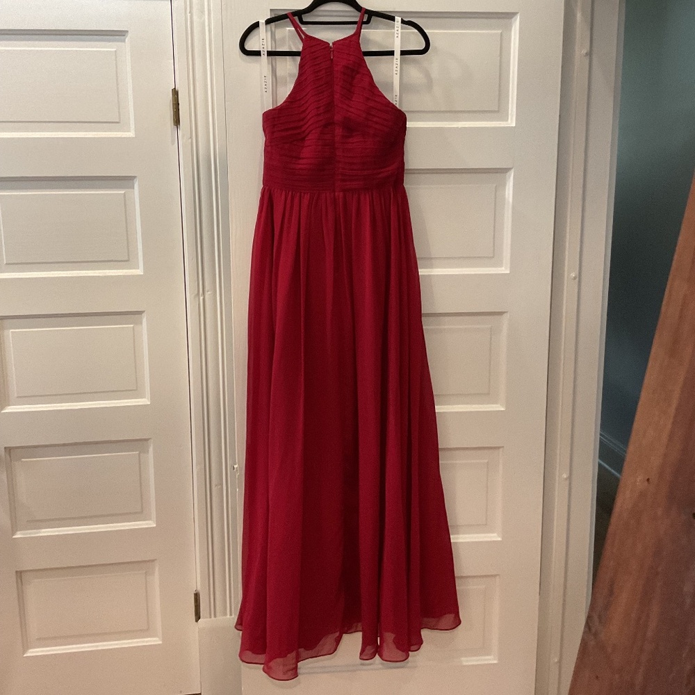 Azazie Red Bridesmaid Dress Size A8 - Picture 2 of 13